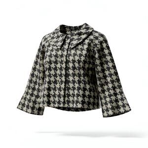 Chelsea Theodore Houndstooth Cropped Swing Jacket XL